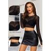 image:imageAvidlove Womens Mesh Tops Long Sleeve See Through Tee Shirt Crop Sheer Blouse Sexy Clubwear XS4XLAdpattern 9