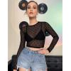 image:imageAvidlove Womens Mesh Tops Long Sleeve See Through Tee Shirt Crop Sheer Blouse Sexy Clubwear XS4XLAdpattern 9