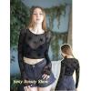 image:imageAvidlove Womens Mesh Tops Long Sleeve See Through Tee Shirt Crop Sheer Blouse Sexy Clubwear XS4XLAfpattern 11