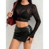 image:imageAvidlove Womens Mesh Tops Long Sleeve See Through Tee Shirt Crop Sheer Blouse Sexy Clubwear XS4XLAgpattern 12