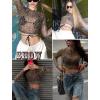 image:imageAvidlove Womens Mesh Tops Long Sleeve See Through Tee Shirt Crop Sheer Blouse Sexy Clubwear XS4XLAn136