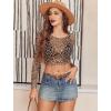 image:imageAvidlove Womens Mesh Tops Long Sleeve See Through Tee Shirt Crop Sheer Blouse Sexy Clubwear XS4XLAn136