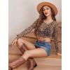 image:imageAvidlove Womens Mesh Tops Long Sleeve See Through Tee Shirt Crop Sheer Blouse Sexy Clubwear XS4XLAn136