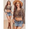 image:imageAvidlove Womens Mesh Tops Long Sleeve See Through Tee Shirt Crop Sheer Blouse Sexy Clubwear XS4XLAn136