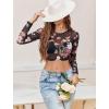 image:imageAvidlove Womens Mesh Tops Long Sleeve See Through Tee Shirt Crop Sheer Blouse Sexy Clubwear XS4XLBf298