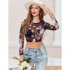 image:imageAvidlove Womens Mesh Tops Long Sleeve See Through Tee Shirt Crop Sheer Blouse Sexy Clubwear XS4XLBf298