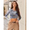 image:imageAvidlove Womens Mesh Tops Long Sleeve See Through Tee Shirt Crop Sheer Blouse Sexy Clubwear XS4XLCx233
