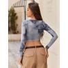 image:imageAvidlove Womens Mesh Tops Long Sleeve See Through Tee Shirt Crop Sheer Blouse Sexy Clubwear XS4XLCx233