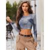 image:imageAvidlove Womens Mesh Tops Long Sleeve See Through Tee Shirt Crop Sheer Blouse Sexy Clubwear XS4XLCx233