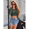 image:imageAvidlove Womens Mesh Tops Long Sleeve See Through Tee Shirt Crop Sheer Blouse Sexy Clubwear XS4XLDark Green