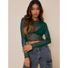 image:imageAvidlove Womens Mesh Tops Long Sleeve See Through Tee Shirt Crop Sheer Blouse Sexy Clubwear XS4XLDark Green