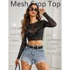 image:imageAvidlove Womens Mesh Tops Long Sleeve See Through Tee Shirt Crop Sheer Blouse Sexy Clubwear XS4XLKt61