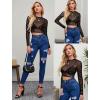 image:imageAvidlove Womens Mesh Tops Long Sleeve See Through Tee Shirt Crop Sheer Blouse Sexy Clubwear XS4XLKt61