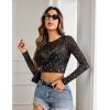 image:imageAvidlove Womens Mesh Tops Long Sleeve See Through Tee Shirt Crop Sheer Blouse Sexy Clubwear XS4XLKt61