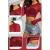 image:imageAvidlove Womens Mesh Tops Long Sleeve See Through Tee Shirt Crop Sheer Blouse Sexy Clubwear XS4XLLong Sleevewine Red