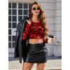 image:imageAvidlove Womens Mesh Tops Long Sleeve See Through Tee Shirt Crop Sheer Blouse Sexy Clubwear XS4XLRed Jh254