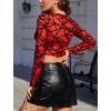 image:imageAvidlove Womens Mesh Tops Long Sleeve See Through Tee Shirt Crop Sheer Blouse Sexy Clubwear XS4XLRed Jh254