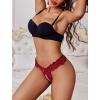 image:imageAvidlove Womens Panties Lace Underwear Panty Low Waist Thongs with Pearls BallDark Red