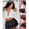 image:imageAvidlove Womens Pleated Mini Skirt Solid Ruffle Lingerie Skirts Layered Y2K Plaid Outfit for Schoolgirl Role Play XS4XL1black