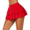 image:imageAvidlove Womens Pleated Mini Skirt Solid Ruffle Lingerie Skirts Layered Y2K Plaid Outfit for Schoolgirl Role Play XS4XL1red