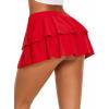 image:imageAvidlove Womens Pleated Mini Skirt Solid Ruffle Lingerie Skirts Layered Y2K Plaid Outfit for Schoolgirl Role Play XS4XL1red