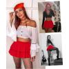 image:imageAvidlove Womens Pleated Mini Skirt Solid Ruffle Lingerie Skirts Layered Y2K Plaid Outfit for Schoolgirl Role Play XS4XL1red