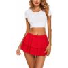 image:imageAvidlove Womens Pleated Mini Skirt Solid Ruffle Lingerie Skirts Layered Y2K Plaid Outfit for Schoolgirl Role Play XS4XL1red