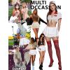 image:imageAvidlove Womens Pleated Mini Skirt Solid Ruffle Lingerie Skirts Layered Y2K Plaid Outfit for Schoolgirl Role Play XS4XL1white