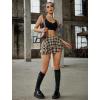 image:imageAvidlove Womens Pleated Mini Skirt Solid Ruffle Lingerie Skirts Layered Y2K Plaid Outfit for Schoolgirl Role Play XS4XLBrown Plaid