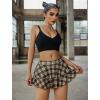 image:imageAvidlove Womens Pleated Mini Skirt Solid Ruffle Lingerie Skirts Layered Y2K Plaid Outfit for Schoolgirl Role Play XS4XLBrown Plaid