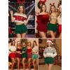 image:imageAvidlove Womens Pleated Mini Skirt Solid Ruffle Lingerie Skirts Layered Y2K Plaid Outfit for Schoolgirl Role Play XS4XLGreen