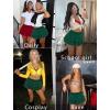 image:imageAvidlove Womens Pleated Mini Skirt Solid Ruffle Lingerie Skirts Layered Y2K Plaid Outfit for Schoolgirl Role Play XS4XLGreen