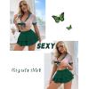 image:imageAvidlove Womens Pleated Mini Skirt Solid Ruffle Lingerie Skirts Layered Y2K Plaid Outfit for Schoolgirl Role Play XS4XLGreen