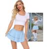 image:imageAvidlove Womens Pleated Mini Skirt Solid Ruffle Lingerie Skirts Layered Y2K Plaid Outfit for Schoolgirl Role Play XS4XLLight Blue
