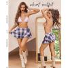 image:imageAvidlove Womens Pleated Mini Skirt Solid Ruffle Lingerie Skirts Layered Y2K Plaid Outfit for Schoolgirl Role Play XS4XLPink Gray Plaid