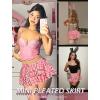 image:imageAvidlove Womens Pleated Mini Skirt Solid Ruffle Lingerie Skirts Layered Y2K Plaid Outfit for Schoolgirl Role Play XS4XLPink Plaid