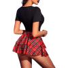 image:imageAvidlove Womens Pleated Mini Skirt Solid Ruffle Lingerie Skirts Layered Y2K Plaid Outfit for Schoolgirl Role Play XS4XLRed Plaid