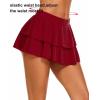 image:imageAvidlove Womens Pleated Mini Skirt Solid Ruffle Lingerie Skirts Layered Y2K Plaid Outfit for Schoolgirl Role Play XS4XLWine Red