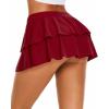 image:imageAvidlove Womens Pleated Mini Skirt Solid Ruffle Lingerie Skirts Layered Y2K Plaid Outfit for Schoolgirl Role Play XS4XLWine Red