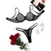 image:imageAvidlove Fishnet Lingerie Set Hollow Out Push Up Bra and Sheer Thong Womens Sexy Lingerie Underwear 2 PieceBlack