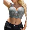 image:imageAvidlove Lace Bralettes for Women Y2k Strap Bustier Cami Top V Neck Camisole LingerieDark Gray