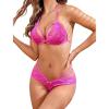 image:imageAvidlove Lingerie Lace Babydoll 2 Piece Sexy Bra and Panty SetsMagenta Red