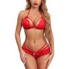 image:imageAvidlove Lingerie Lace Babydoll 2 Piece Sexy Bra and Panty SetsPink Rose