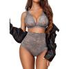 image:imageAvidlove Sexy Lingerie for Women High Waist Bra and Panty Set Strappy Babydoll BodysuitDull Gray
