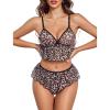 image:imageAvidlove Sexy Pajamas for Women Set Sheer Lingerie Set 2 Piece Mesh Cami Shorts NightwearLight Leopard Pattern