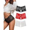 image:imageAvidlove Sexy Panties for Women Lace Underwear High Waist Cheeky PantyRedblackwhite