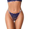 image:imageAvidlove Sexy Thongs for Women Floral Lace Briefs Rhinestones Strap Panties Hollow Out GString Tback Underwear 14 PackNavy Blue