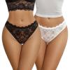 image:imageAvidlove Women Lace Panties Hollow Out Rear Bowknot Underwear Ruffle Cheeky Briefs 13 PackBlack white