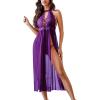 image:imageAvidlove Women Lingerie Lace Babydoll Nightdress Sexy Chemise Nightgown V Neck Nightdress SleepwearDeep Purple