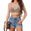 image:imageAvidlove Womens Mesh Tops Long Sleeve See Through Tee Shirt Crop Sheer Blouse Sexy Clubwear XS4XLLight Tan